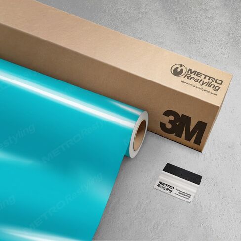 3M 2080 High Gloss Sky Blue Vinyl Wrap 5ft x 3ft w/Metro Restyling Squeegee | HG77 in Saudi Arabia