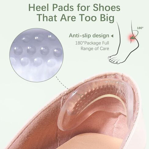 Heel Pads for Shoes, Heel Pads for Shoes That are Too Big, Heel Grips for Womens Shoes Soft High Heel Comfort Pads Heel Protectors for Loose Shoes, Stop Heel Pain, Heel Blisters(4 Pairs) in Saudi Arabia