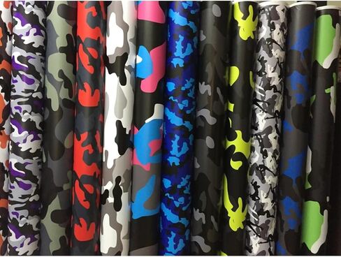 Queenbox 19.7x78.7in Digital Camouflage Car Vinyl Wrap, Self Adhesive DIY Paint Replacement Wrap Roll, Black Blue Camo in Saudi Arabia
