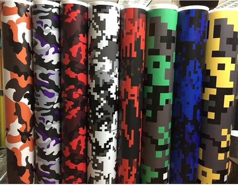 Queenbox 19.7x78.7in Digital Camouflage Car Vinyl Wrap, Self Adhesive DIY Paint Replacement Wrap Roll, Black Blue Camo in Saudi Arabia