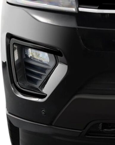 SlickMod كروم حذف تراكب الفينيل المعتم لسيارة Ford Expedition Foglight Trim 2018-2021 (أسود لامع) in Saudi Arabia