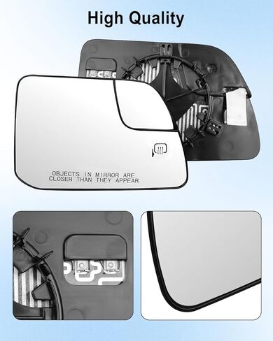 استبدال زجاج مرآة الجانب الأيمن للراكب مناسب لسيارة Ford Edge MKX 2011-2014، مرآة الجانب الأيمن زجاج مرآة جانبية محدبة مع حامل خلفي in Saudi Arabia