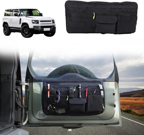 Car Tailgate Storage Bag Compatible with Land Rover Defender 90 110 130 2020-2025 Back Door Panel Storage Pockets Box Multi-Compartment Oxford Cloth,Rear Door Tool Kit Organizer Storage Pockets in Saudi Arabia