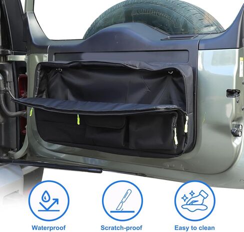 Car Tailgate Storage Bag Compatible with Land Rover Defender 90 110 130 2020-2025 Back Door Panel Storage Pockets Box Multi-Compartment Oxford Cloth,Rear Door Tool Kit Organizer Storage Pockets in Saudi Arabia
