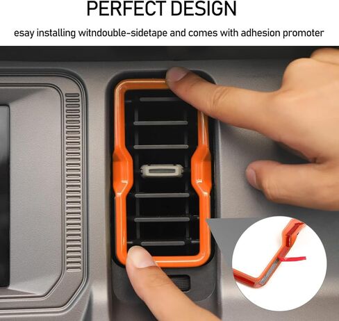 4 قطع غطاء حلقة فتحة تهوية تيار متردد لوحدة التحكم المركزية متوافق مع ملحقات Ford Bronco الداخلية 2021+ فتحة تهوية لمنفذ تكييف الهواء (وردي) in Kuwait