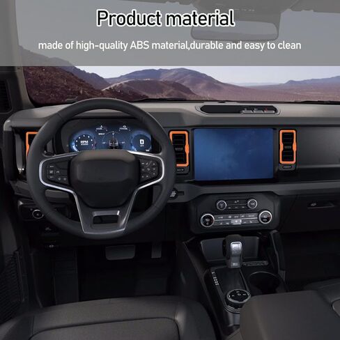 4 قطع غطاء حلقة فتحة تهوية تيار متردد لوحدة التحكم المركزية متوافق مع ملحقات Ford Bronco الداخلية 2021+ فتحة تهوية لمنفذ تكييف الهواء (وردي) in Kuwait