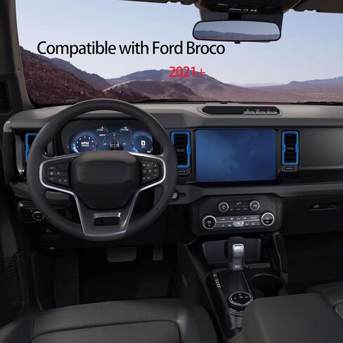 4 قطع غطاء حلقة فتحة تهوية تيار متردد لوحدة التحكم المركزية متوافق مع ملحقات Ford Bronco الداخلية 2021+ فتحة تهوية لمنفذ تكييف الهواء (وردي) in Saudi Arabia