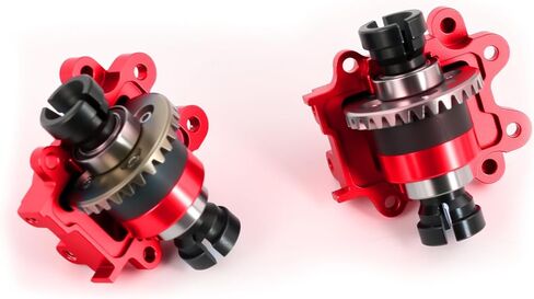 علبة تروس أمامية وخلفية من الألومنيوم RC ومجموعة تروس 2 قطعة ترقيات لـ Arrma 1/14 Typhon Grom 1/16 Mojave 1/18 Granite Grom (أحمر) in Kuwait