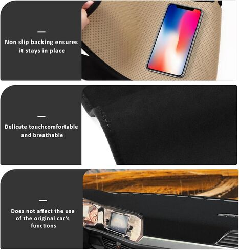 auovo Dashboard Cover Mat Compatible with Jetta Sedan S SE R-Line SEL SEL Premium 2019 2020 2021 2022 2023 2024 Interior Accessories Anti-Slip Dash Cover Dash Carpet Cover Sunshield Protector in Saudi Arabia
