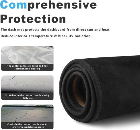 auovo Dashboard Cover Mat Compatible with Jetta Sedan S SE R-Line SEL SEL Premium 2019 2020 2021 2022 2023 2024 Interior Accessories Anti-Slip Dash Cover Dash Carpet Cover Sunshield Protector in Saudi Arabia