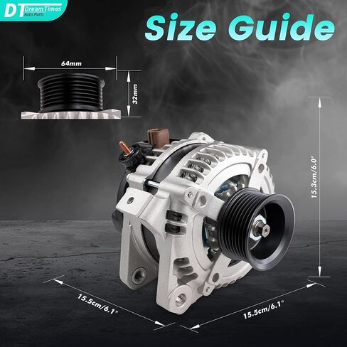 Dreamtimes High Output Alternator for-Toyota Camry 2004-2006 Highlander 2004-2007 Solara 2004-2008 for-Scion tC 2005-2010 L4 2.4L 100Amp 12V CW 7-Groove Pulley, OE Replacement # 104210-3880 in Saudi Arabia