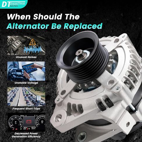 Dreamtimes High Output Alternator for-Toyota Camry 2004-2006 Highlander 2004-2007 Solara 2004-2008 for-Scion tC 2005-2010 L4 2.4L 100Amp 12V CW 7-Groove Pulley, OE Replacement # 104210-3880 in Saudi Arabia