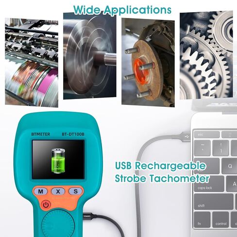 BTMETER Handheld Stroboscope 60~99999 RPM, Digital Strobe Light Tachometer BT-DT10S, Estroboscopio Non Contact Motor Engine Speed Analyzer Measure Hz Velocity w/High Accuracy 0.001% in Kuwait