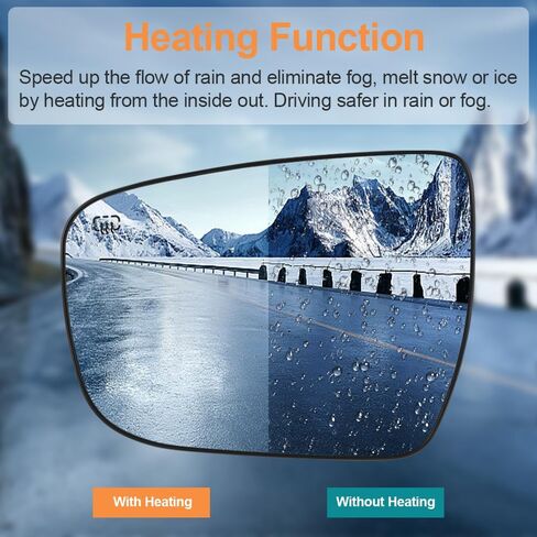 Senzeal Driver Side Heated Mirror Glass Replacement for Nissan Rogue 2014-2019 Nissan Murano 2015-2023 Nissan Pathfinder 2017-2019 963664BA1A (Left Side) in Saudi Arabia