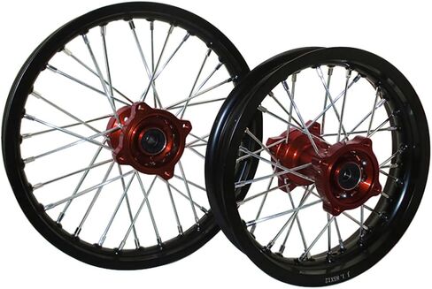 CNC Hub Wheel Rim Front 1.40x14" Rear 1.85x12" For Pit Dirt Bike (Red) in Saudi Arabia