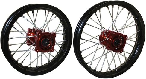 CNC Hub Wheel Rim Front 1.40x14" Rear 1.85x12" For Pit Dirt Bike (Red) in Saudi Arabia