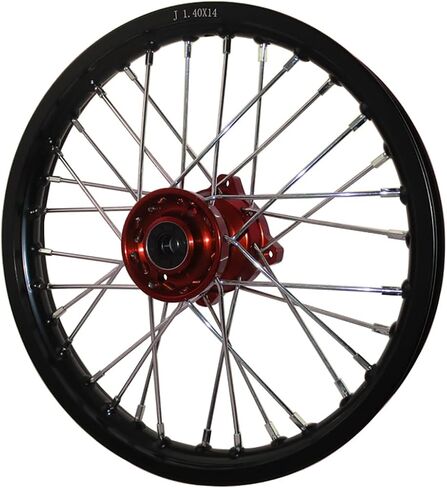 CNC Hub Wheel Rim Front 1.40x14" Rear 1.85x12" For Pit Dirt Bike (Red) in Saudi Arabia