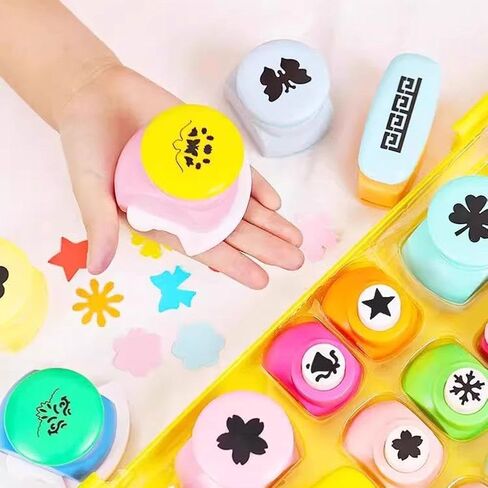 DIY Puncher Craft Set, New Creative Kids Craft Hole Punch Shapes Set, Hole Punch for Kids, Shape Cutters for Crafts, Leaf, Butterfly, Star Heart Flower Punch DIY Projects in Saudi Arabia