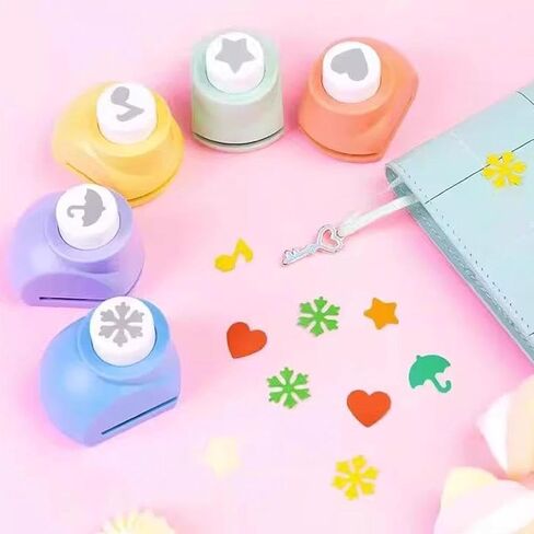 DIY Puncher Craft Set, New Creative Kids Craft Hole Punch Shapes Set, Hole Punch for Kids, Shape Cutters for Crafts, Leaf, Butterfly, Star Heart Flower Punch DIY Projects in Saudi Arabia