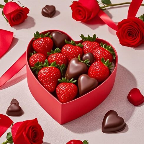 صندوق هدايا من الورق المقوى على شكل قلب مقاس 10 بوصات لتغليف زهور الفراولة والحلويات مع مجموعة نافذة شفافة مكونة من 2 (L/M) (وردي) in Kuwait