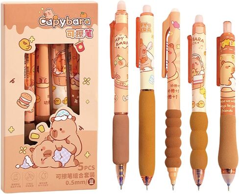 5 Pcs Erasable Gel Pens Cute Retractable Pens Cartoon Purple Writing Pen 0.5mm Blue Ink Erasable Pen for Women Girls Boys Office School Supplies (Purple Bunny-Blue Ink) in Saudi Arabia