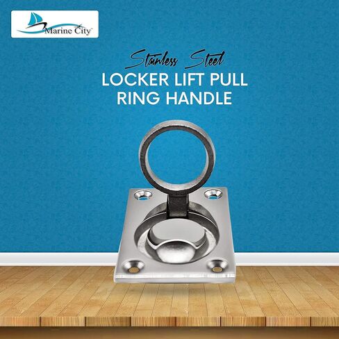 MARINE CITY 316 Grade Stainless Steel Flush Boat Hatch Lift Ring Deck Hatch Pull Handle with Rectangular Plate 4 Point Fixing for Marines – Boats – Yachts – Ships – Kayaks (Pack of 1) in Saudi Arabia