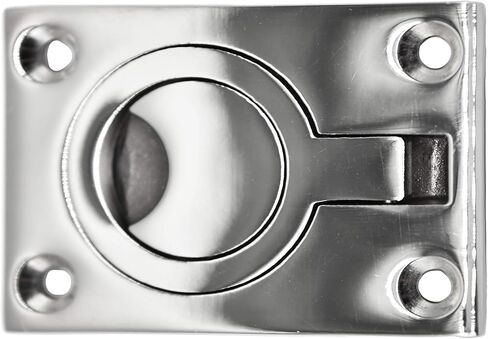 MARINE CITY 316 Grade Stainless Steel Flush Boat Hatch Lift Ring Deck Hatch Pull Handle with Rectangular Plate 4 Point Fixing for Marines – Boats – Yachts – Ships – Kayaks (Pack of 1) in Saudi Arabia