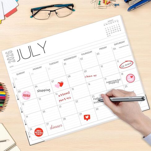 GuassLee Desk Calendar 2025, 12-Month Desk Calendar from Sept. 2025 to Aug. 2026, 14" X 11" Monthly Desk Planner, Table Desk Top Calendar with Thick Paper for Office Home Planning & Organizing in Saudi Arabia