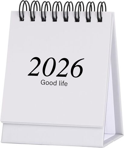 Mini Desk Calendar 2026-2027, January 2026 until July 2027, Small Desk Calendar Standing Flip Monthly Calendar Twin-Wire Binding with Stickers for Home Office School (Black) in Saudi Arabia