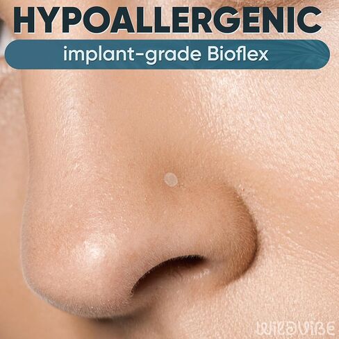 18g Clear Nose Studs for Work - L Shape Clear Nose Piercing Retainers - Bioflex Plastic Nose Rings for Surgery Flat Top 18 Gauge (1.0mm) 10pcs in Saudi Arabia