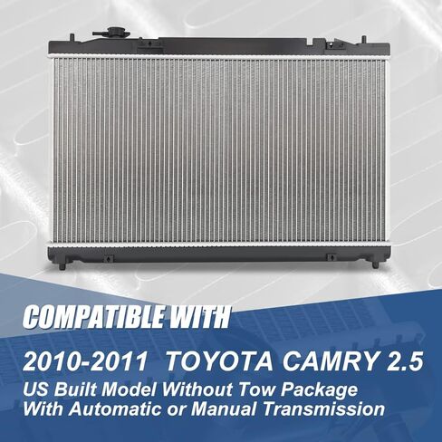 Auto Dynasty Radiator Compatible with 2010 2011 Toyota Camry 2.5L AT/MT, DPI 13159 Factory Style 1-Row Cooling Radiator, Aluminum Core in Saudi Arabia
