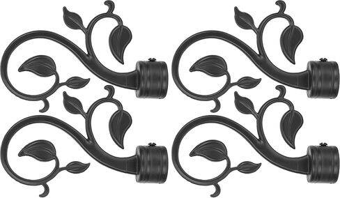 Cabilock 2pcs Curtain Rod Decorative Head Home Decor Black Out Curtains Window Curtains Decorative Curtain Rod Finials Leaf Drape Rod Finals Home Accessories Curtain Rail End Plugs Country in Saudi Arabia