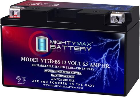 Mighty Max Battery YT7B-BS 12V 6.5AH Replacement Battery for Yamaha Zuma 125 YW125 ATV in Saudi Arabia