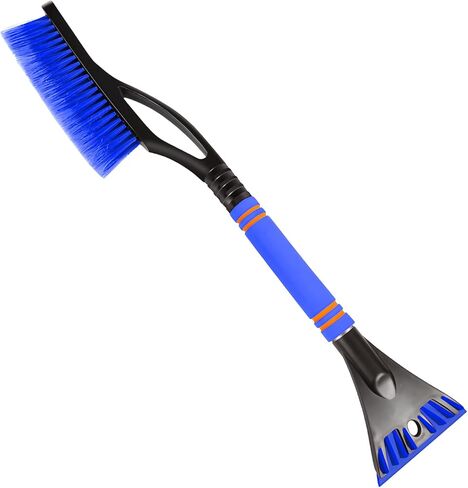 Snow Brush with Ice Scraper for Car, 24" Scratch Free Snow Removal Tool with Ergonomic Foam Grip, 2 in 1 Detachable Ice Scraper & Brush for Vehicle Windows/Windshield (Black) in Saudi Arabia