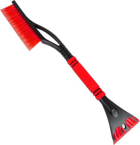 Snow Brush with Ice Scraper for Car, 24" Scratch Free Snow Removal Tool with Ergonomic Foam Grip, 2 in 1 Detachable Ice Scraper & Brush for Vehicle Windows/Windshield (Black) in Saudi Arabia