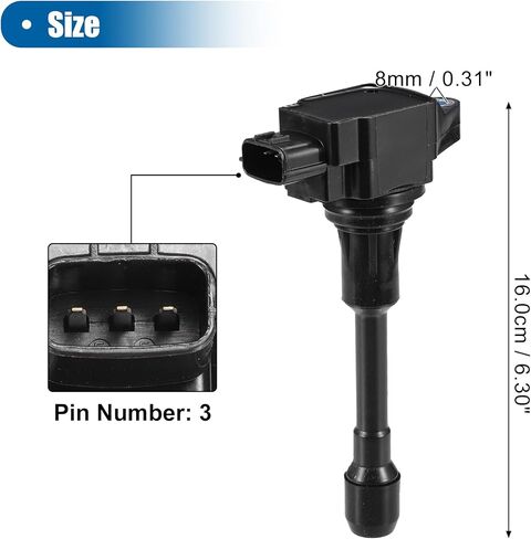uxcell Ignition Coil No.224481HC0A Plastic Metal Black for Nissan Versa Note 2014-2016 in Saudi Arabia