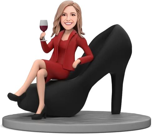 Classic Custom Bobblehead Doll for Women from Photo – Semi-Custom Head or Full-Body Custom, Personalized Handmade Soft-Clay Figurine, Gift for Wife, Girlfriend, Birthday, Anniversary in Saudi Arabia