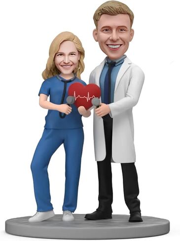 زوجان مخصصان للطبيب بوبلهيد، دمية رأس هزازة مخصصة للزوجين، هدية فريدة للأب والأم والأصدقاء in Saudi Arabia