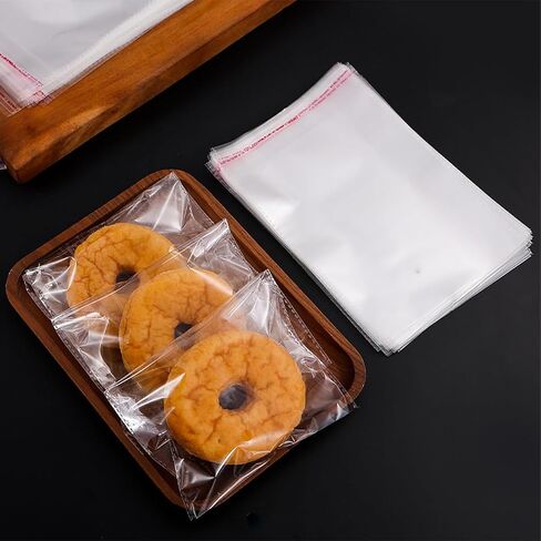 100 Pieces Self Sealing Cellophane Bags Self Adhesive Cookie Bags Clear Resealable Cellophane Bags for Packaging Cookies,Gifts,Favors, Products,Candy(10x15cm) in Saudi Arabia