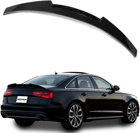 ABS Rear Spoiler Wings Compatible with Au-di A6 S6 C7 2012 2013 2014 2015 2016 2017 2018, [Glossy Black Style] Rear Trunk Spoiler Lip Tail Wing Rear Trunk Lid in Saudi Arabia