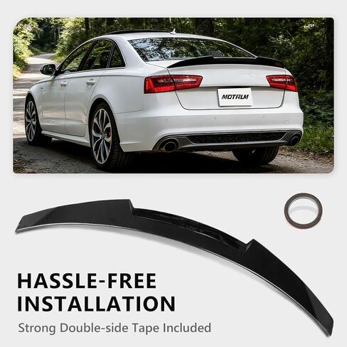 ABS Rear Spoiler Wings Compatible with Au-di A6 S6 C7 2012 2013 2014 2015 2016 2017 2018, [Glossy Black Style] Rear Trunk Spoiler Lip Tail Wing Rear Trunk Lid in Saudi Arabia