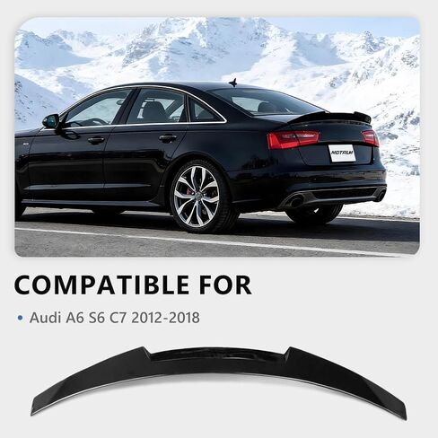 ABS Rear Spoiler Wings Compatible with Au-di A6 S6 C7 2012 2013 2014 2015 2016 2017 2018, [Glossy Black Style] Rear Trunk Spoiler Lip Tail Wing Rear Trunk Lid in Saudi Arabia