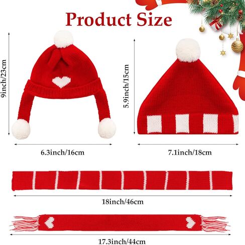 4 Pcs Mini Snowman Hats Scarf Christmas Doll Clothes Knit Doll Clothes Accessories for Xmas Party Decor in Saudi Arabia