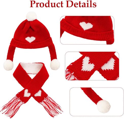 4 Pcs Mini Snowman Hats Scarf Christmas Doll Clothes Knit Doll Clothes Accessories for Xmas Party Decor in Saudi Arabia