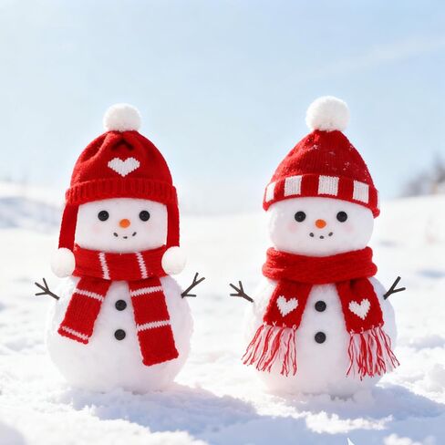 4 Pcs Mini Snowman Hats Scarf Christmas Doll Clothes Knit Doll Clothes Accessories for Xmas Party Decor in Saudi Arabia