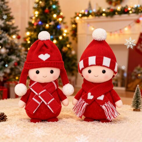 4 Pcs Mini Snowman Hats Scarf Christmas Doll Clothes Knit Doll Clothes Accessories for Xmas Party Decor in Saudi Arabia