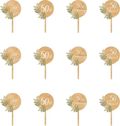 غلاف كعكة الذكرى السنوية الخمسين السعيدة من الخشب الأخضر 50 لتزيين كعكة الذكرى السنوية للزفاف (تصميم 01) in Kuwait