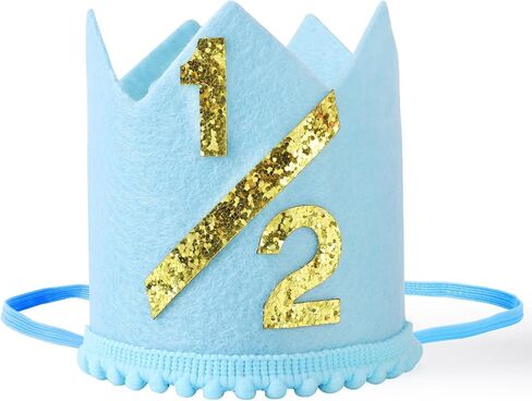 Birthday Crown Hat for Babies, Colorful Half Birthday Party Hat, Charming Sprinkle Girl Photo Props in Kuwait