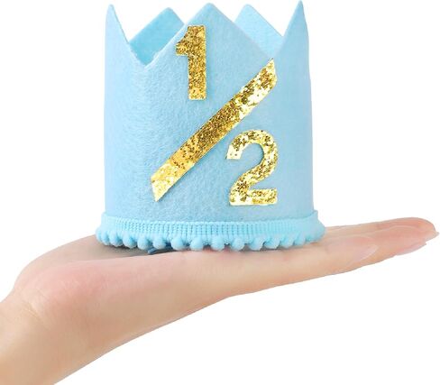 Birthday Crown Hat for Babies, Colorful Half Birthday Party Hat, Charming Sprinkle Girl Photo Props in Kuwait