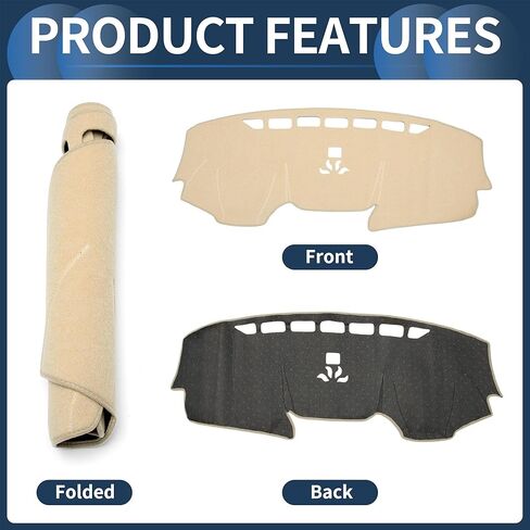 Dashboard Cover Dash Cover Mat Carpet for Honda CRV 2017-2022 Polyester Beige in Saudi Arabia
